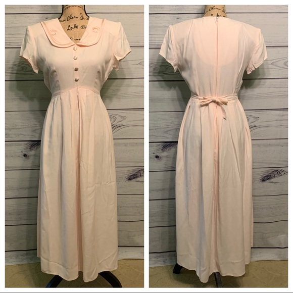 Vintage Dresses & Skirts - Vintage Blush Pink Ankle Length Dress